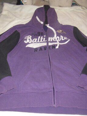 NFL Baltimore Ravens Purple Zip-Up Hoodie Size 2XL USED